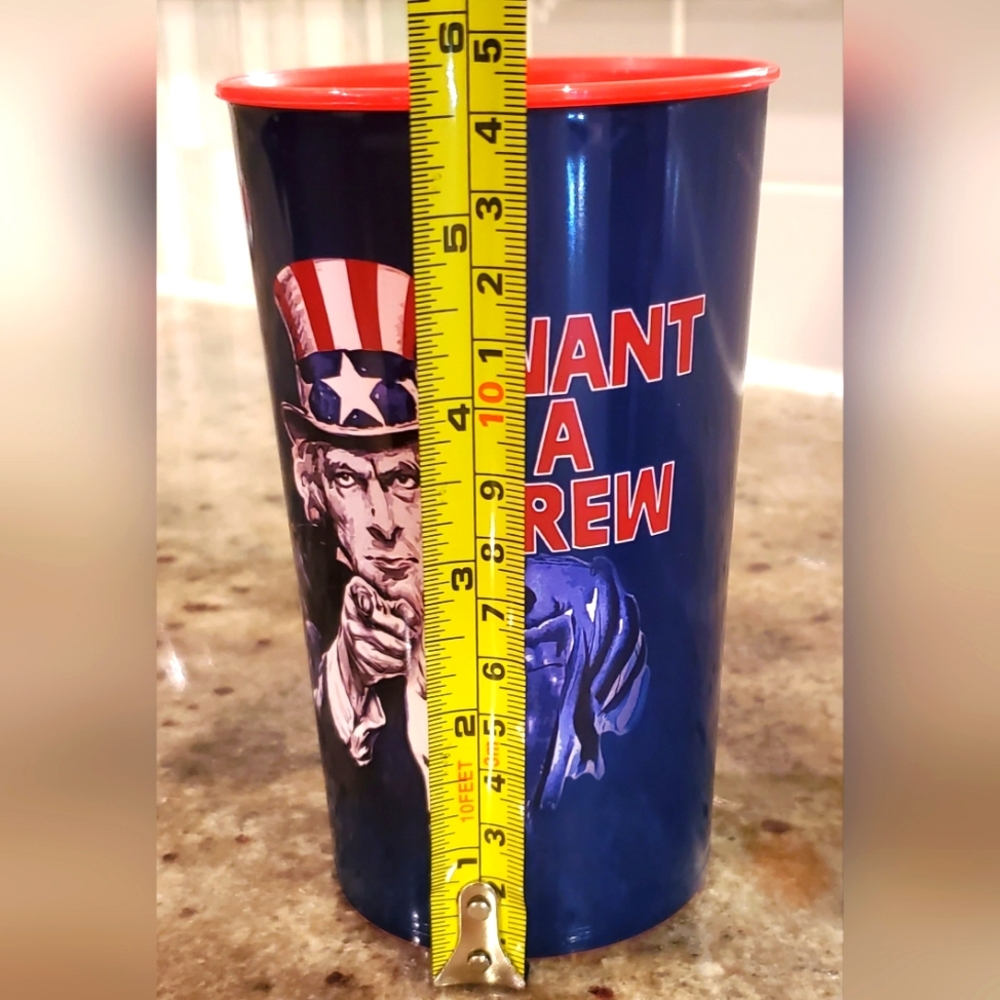 22oz Patriotic Brew Cheers Reusable Plastic Cups, Red, Wht,‎ Blue (2 Cups) - Picture 6 of 10